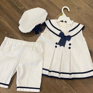 Darling Navy and White Sailor Dress Set